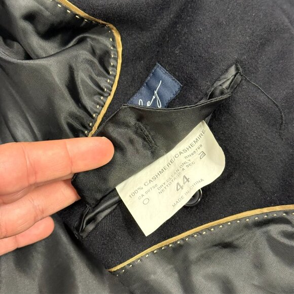 Coppley 100% Cashmere Coat Black Long Overcoat Top Coat 44 R XL - Picture 9 of 9